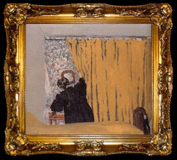 framed  Edouard Vuillard Yellow curtains, ta009-2